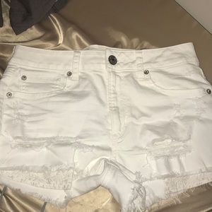 white jean shorts